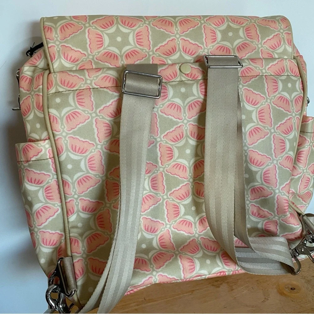 Petunia Pickle Bottom Boxy Backpack Diaper Bag | Pink Floral Glazed Canvas